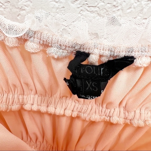 h:ours Bruno Mini Dress Silver Hearts Pink Ruched Cocktail Revolve XS - Picture 7 of 7